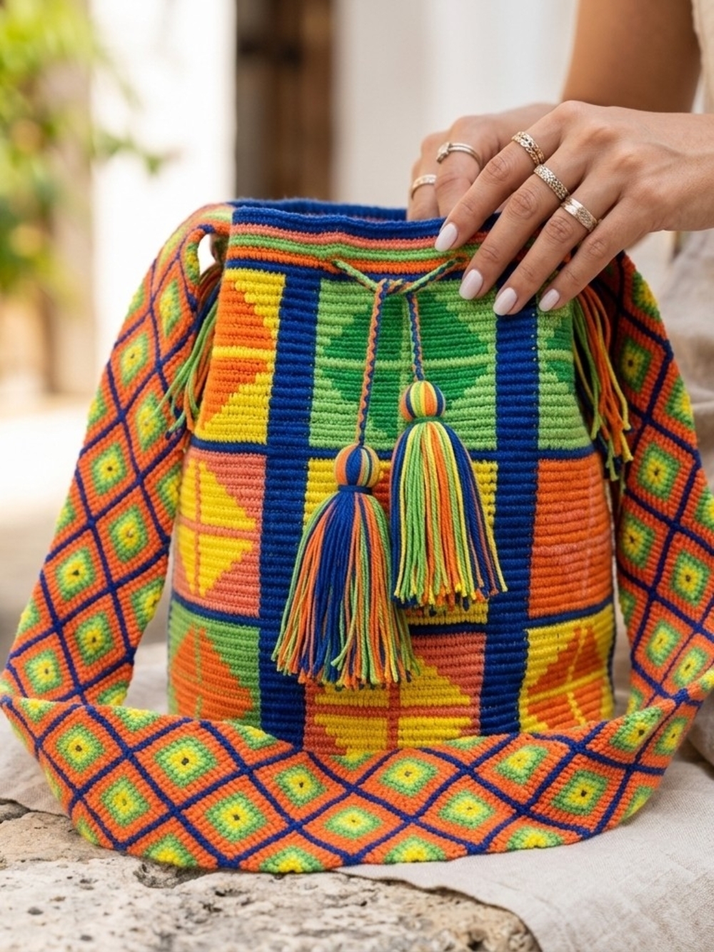 Beautiful Handmade Wayuu Style Mochila Bag